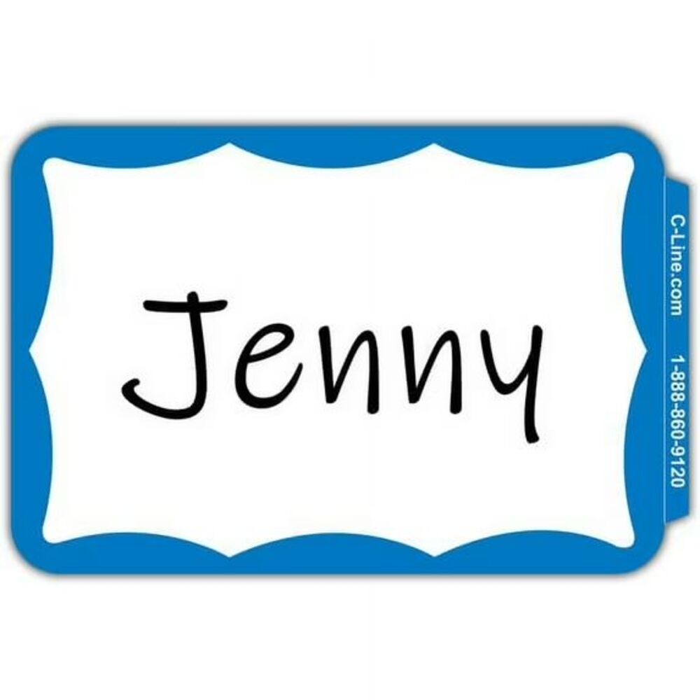 200 Blue Border Badges Name Tags Labels ID Stickers Peel And Stick Adhesive